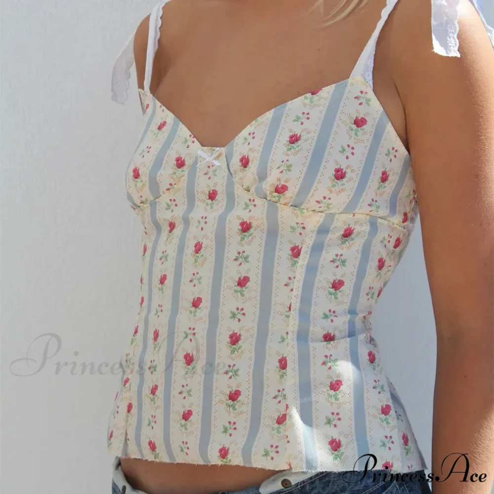 Lacy Flowery Frill Cropped Blouse - Image 2