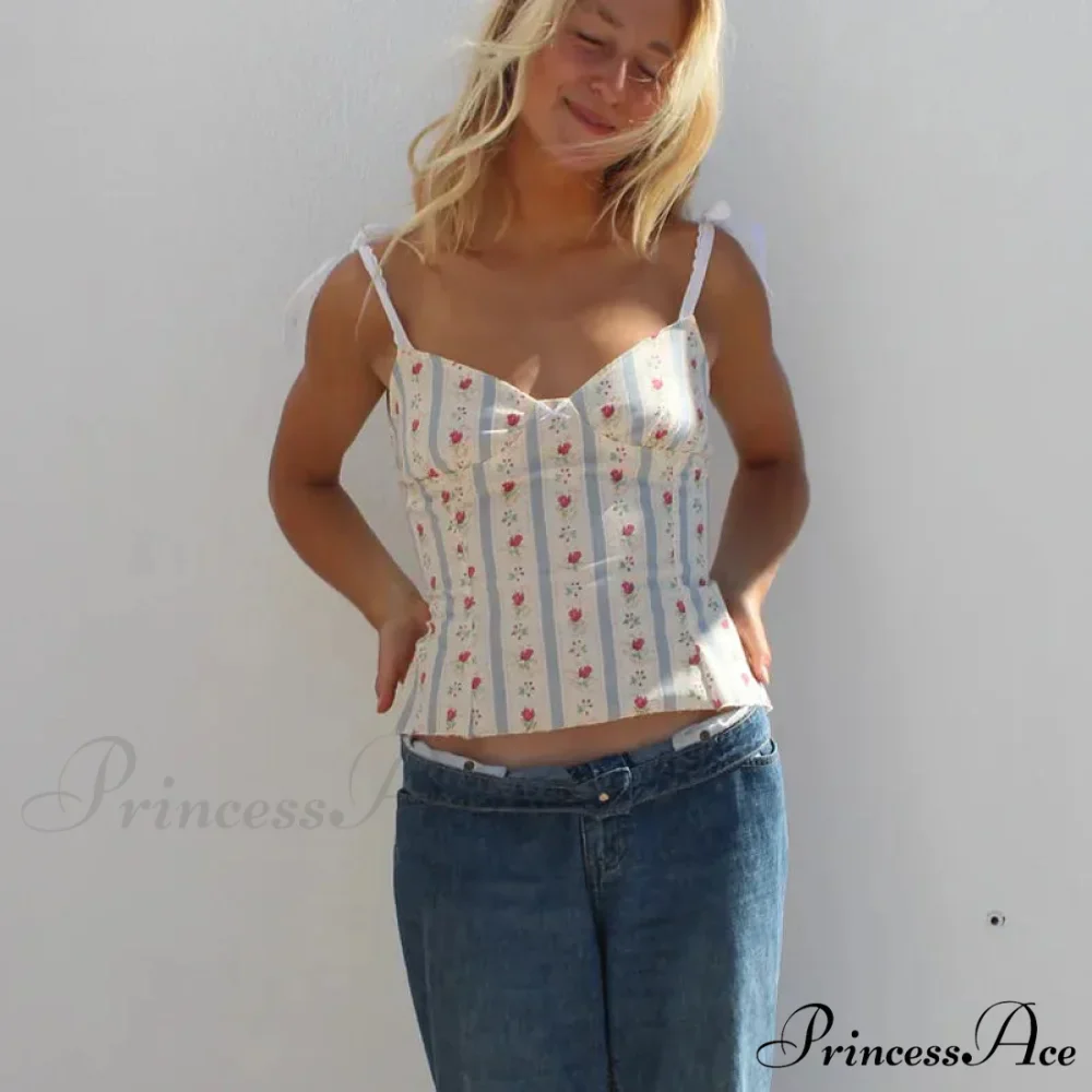 Lacy Flowery Frill Cropped Blouse - Image 5