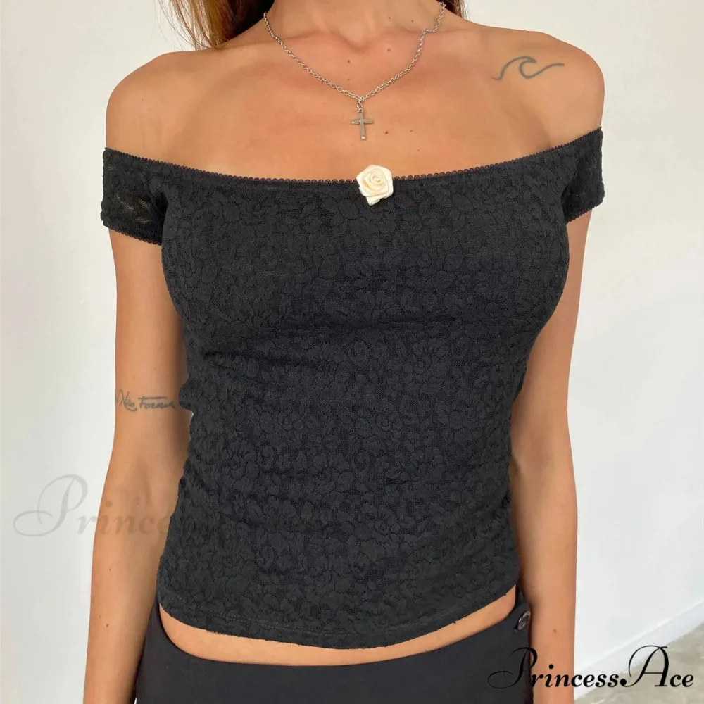 Lacy Lace Envelop Milkmaid Crop Top - Image 4