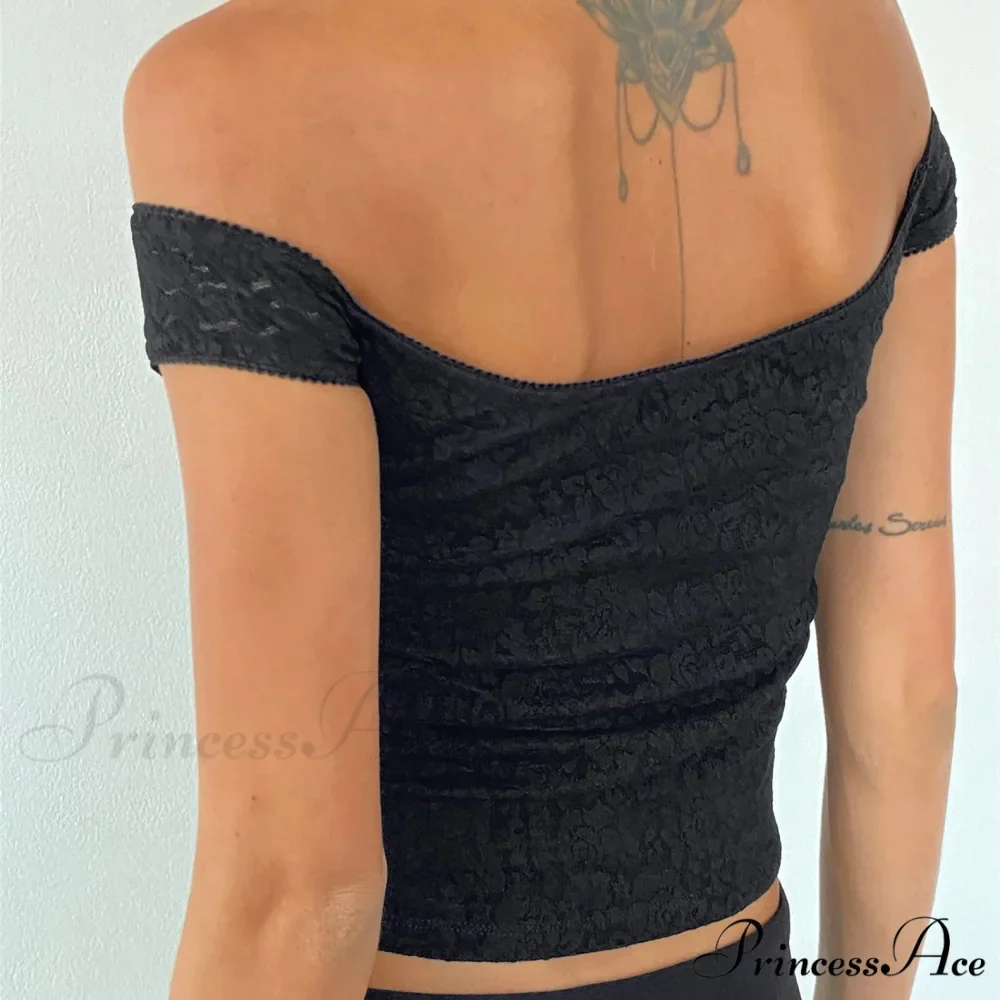 Lacy Lace Envelop Milkmaid Crop Top - Image 6