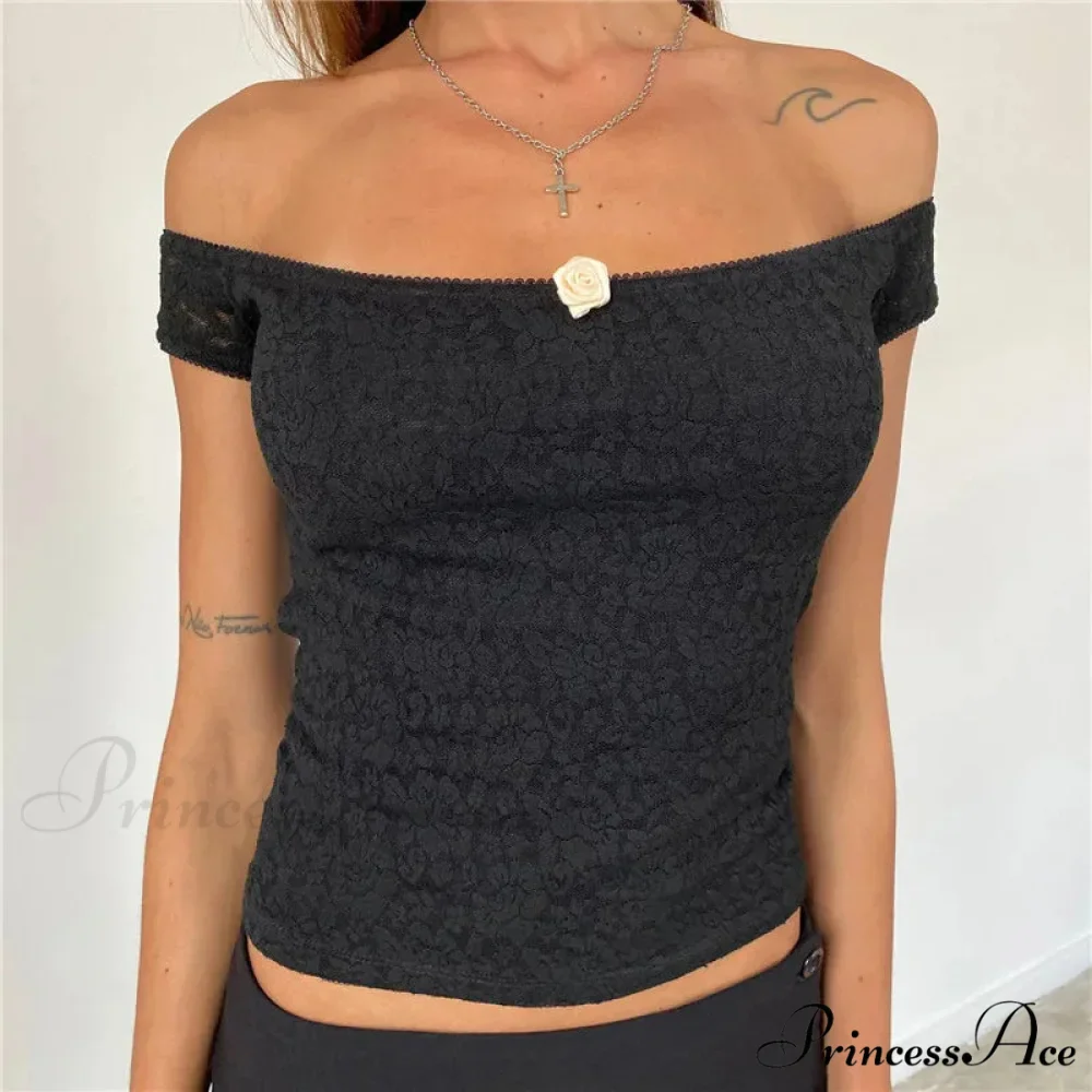Lacy Lace Envelop Milkmaid Crop Top - Image 7