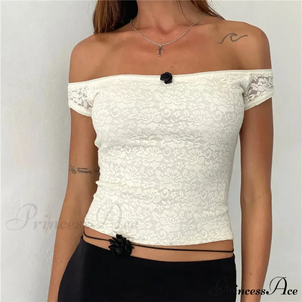 Lacy Lace Envelop Milkmaid Crop Top - Image 8
