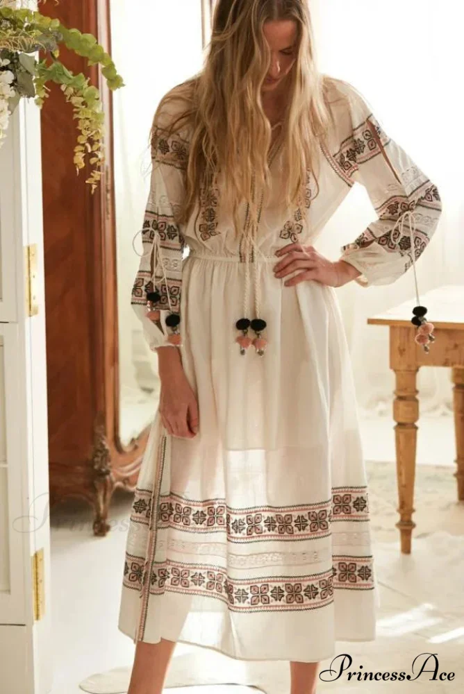 Lantern Extended Sleeve Lace Maxi Boho Dress - Image 6