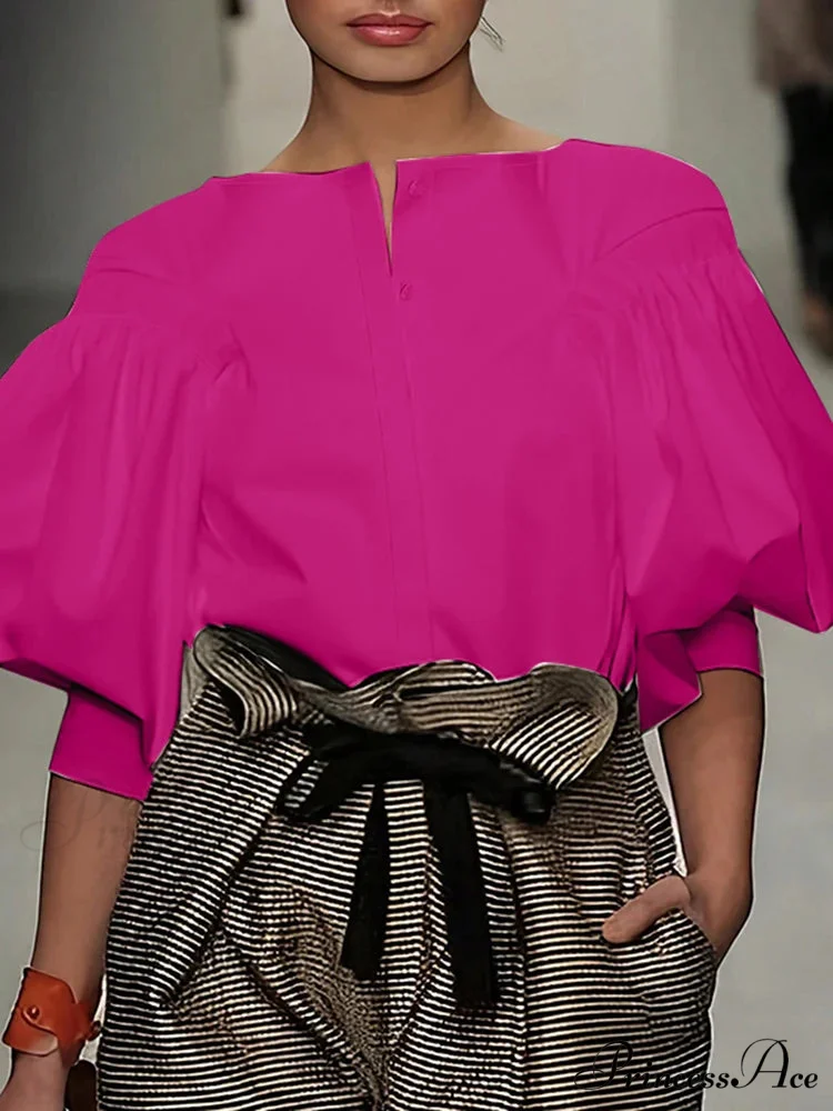 Lantern Quarter Sleeve Button Round Neck Blouse

Modified Title: Lantern One-fourth Sleeve Button Circular Neck Blouse - Image 3