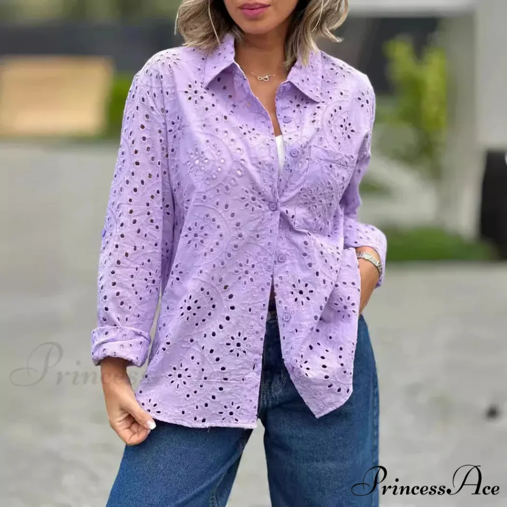 Large Baggy Flower Stitching Lace Boho Top - Image 5