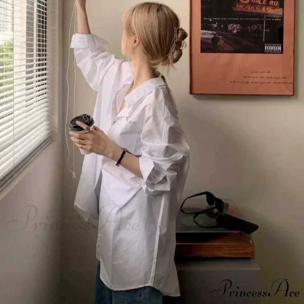 Large Bandage Long Sleeve Urban White Blouse - Image 4