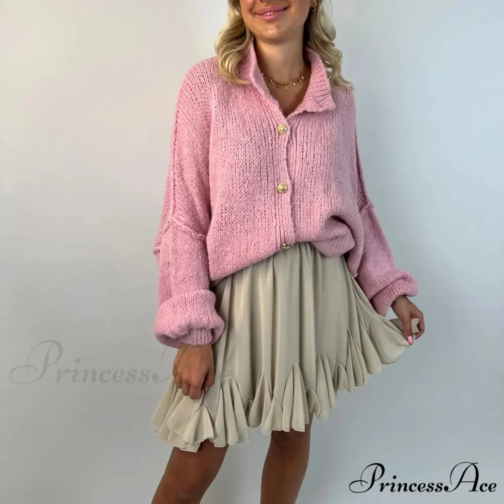 Large Button Up Bulky Knit Cardigan - Image 3