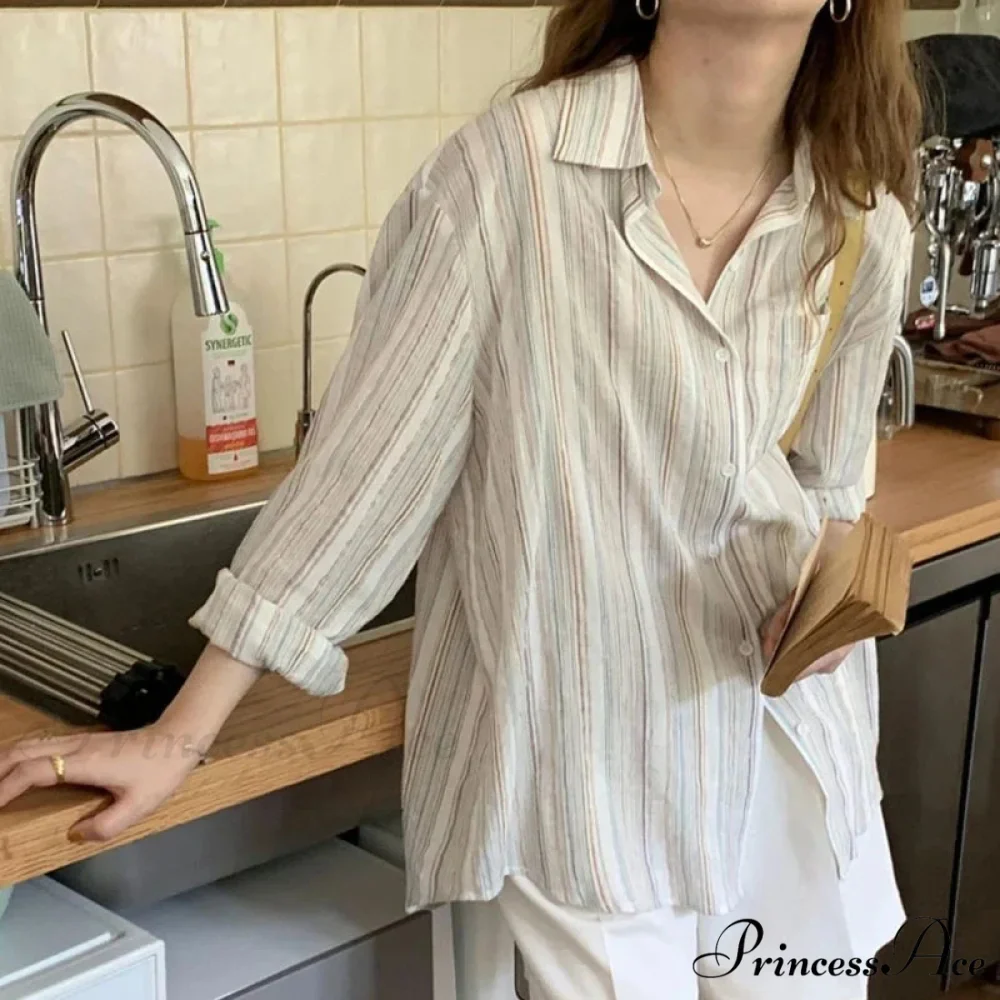 Large Checkered Long Sleeve Blouse - Image 5