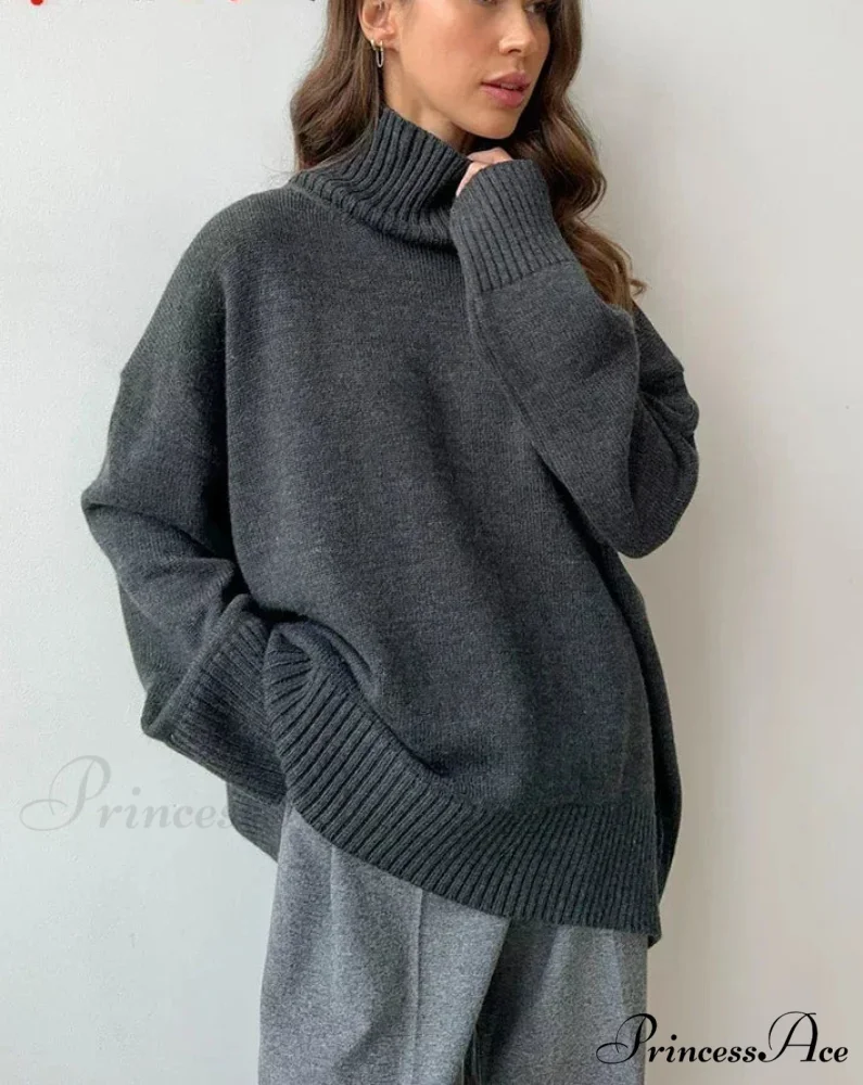 Large Retro Turtleneck Winter Sweater - Image 4