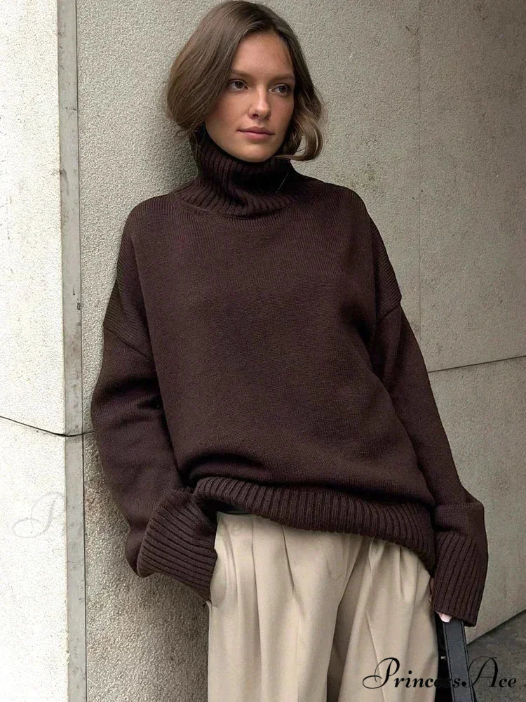 Large Retro Turtleneck Winter Sweater - Image 6