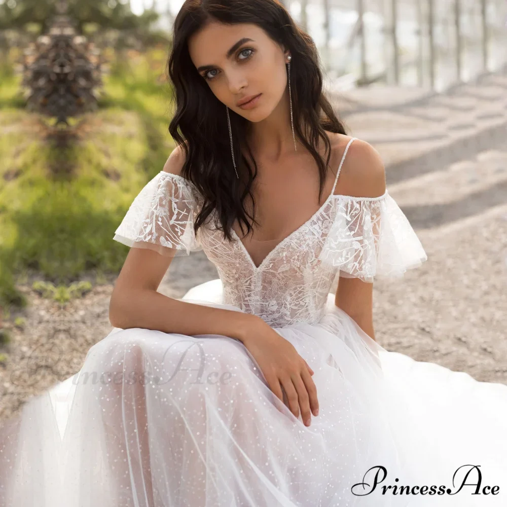 Large Size Lace Thin Strap Wedding Gown - Image 2