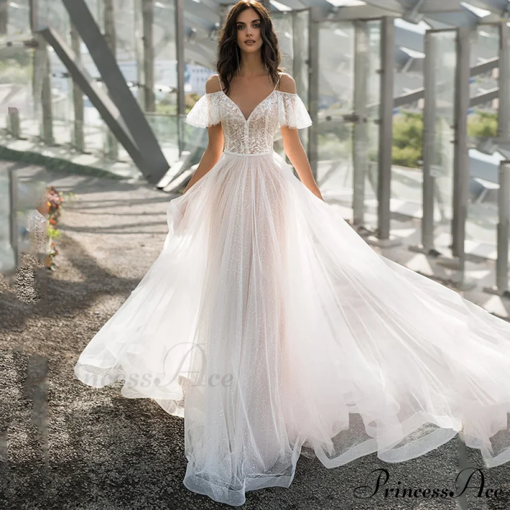 Large Size Lace Thin Strap Wedding Gown - Image 4