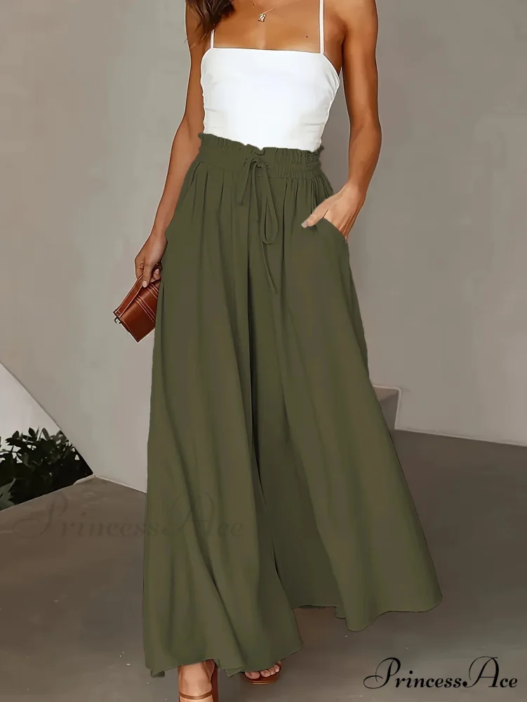 Large Size Wide Leg Stretch Flexible Waist Pant - Image 12