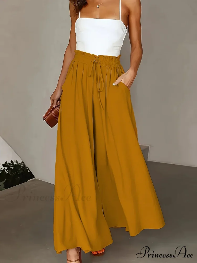 Large Size Wide Leg Stretch Flexible Waist Pant - Image 5