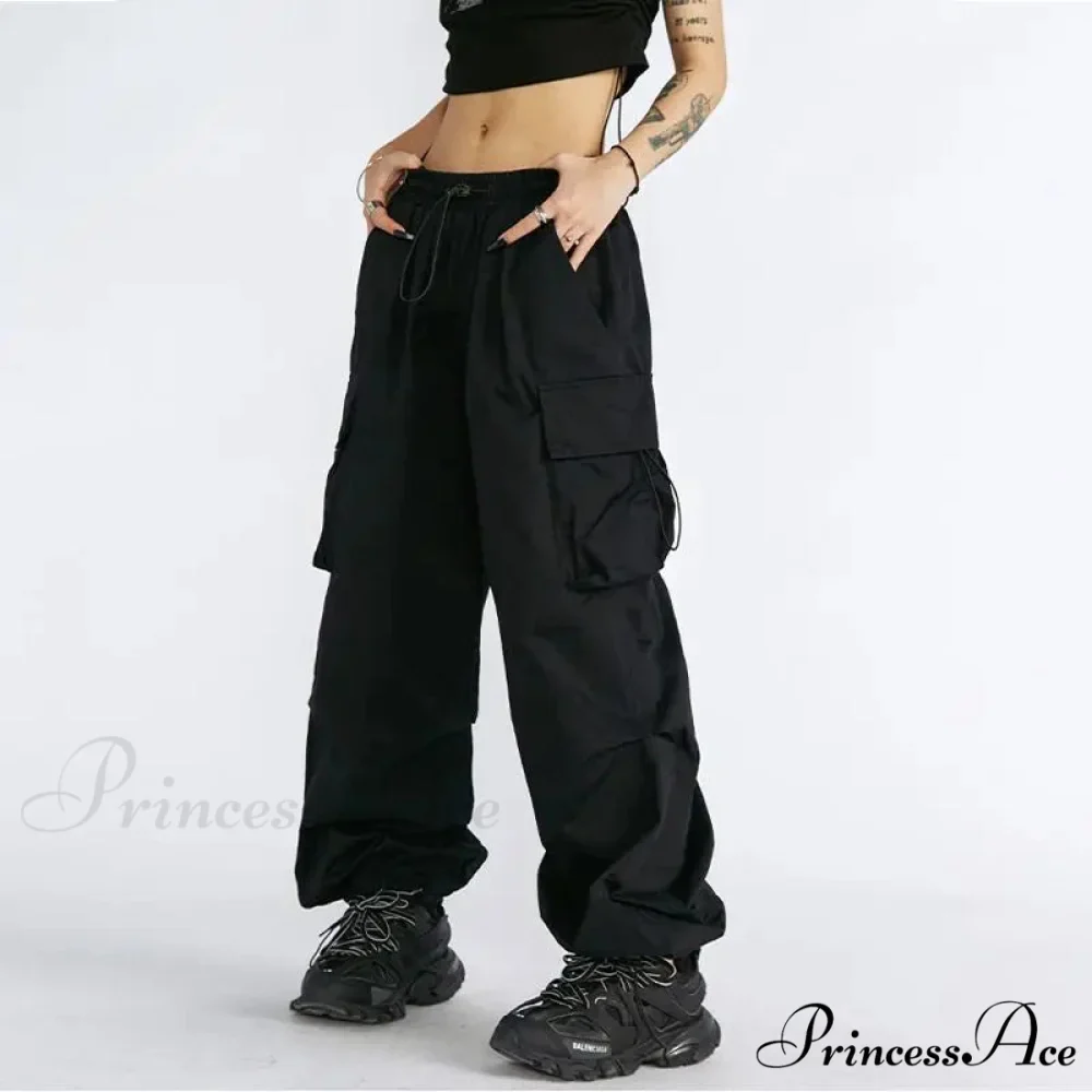 Large Solid Cargo Drawstring Trousers - Image 2