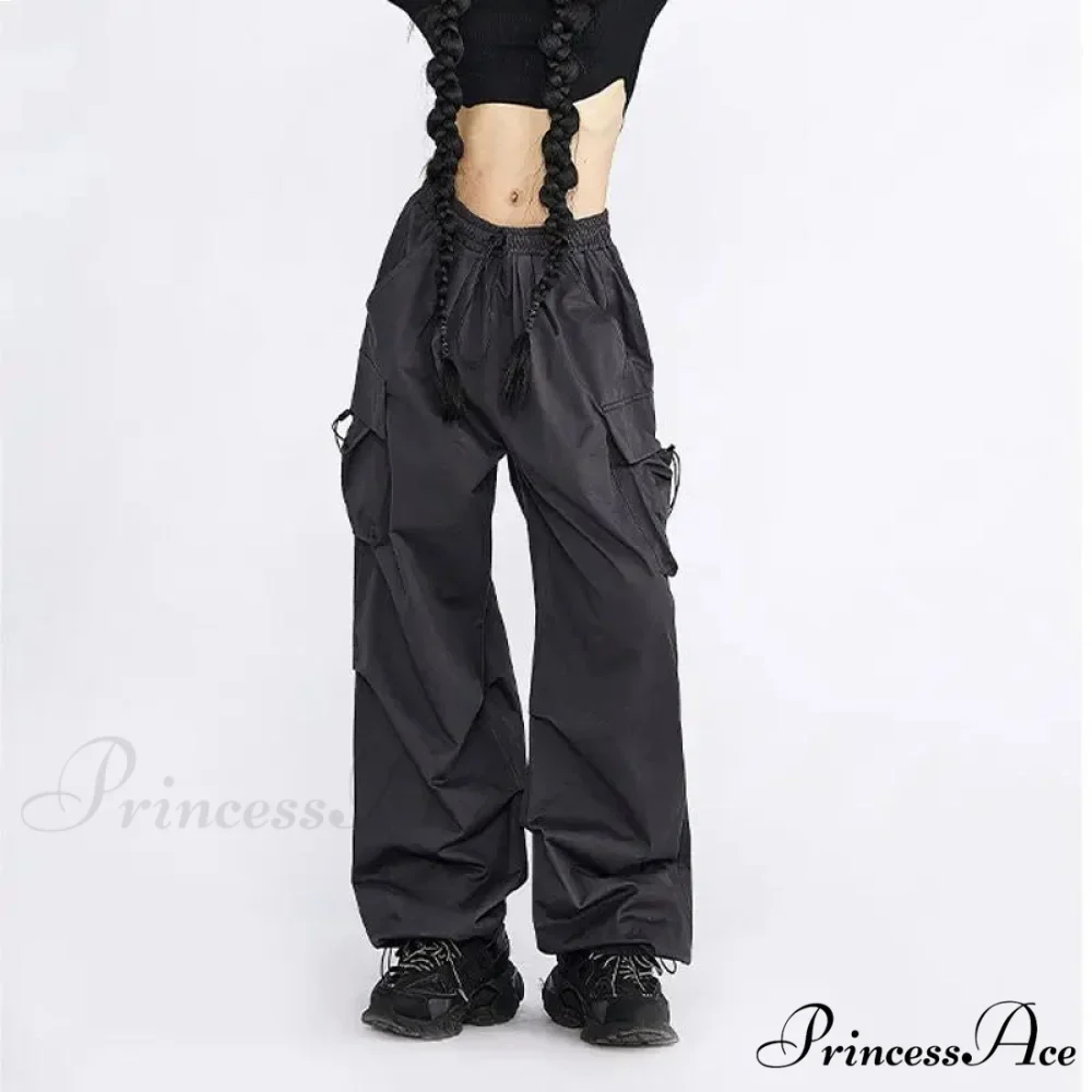 Large Solid Cargo Drawstring Trousers - Image 4