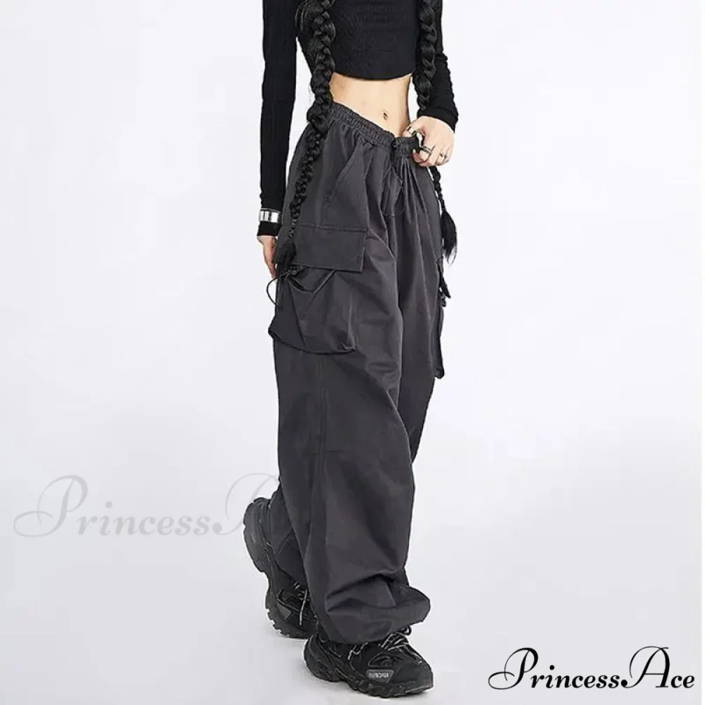 Large Solid Cargo Drawstring Trousers - Image 5