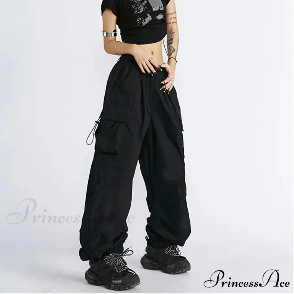 Large Solid Cargo Drawstring Trousers - Image 6