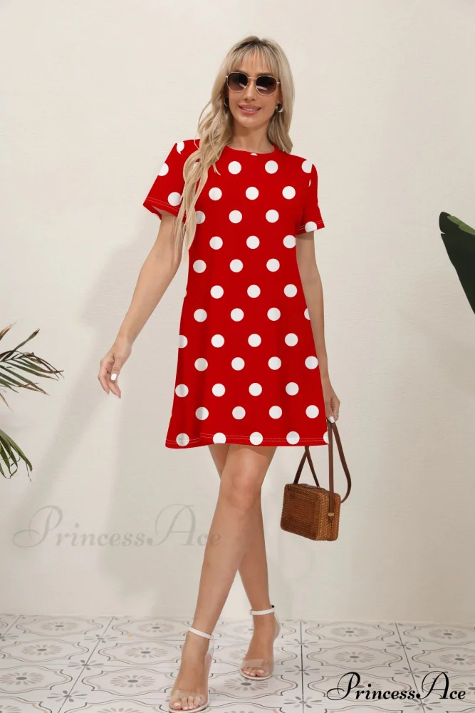 Latest Summer Fashion Floral Pattern Circular Neck Dress - Image 4
