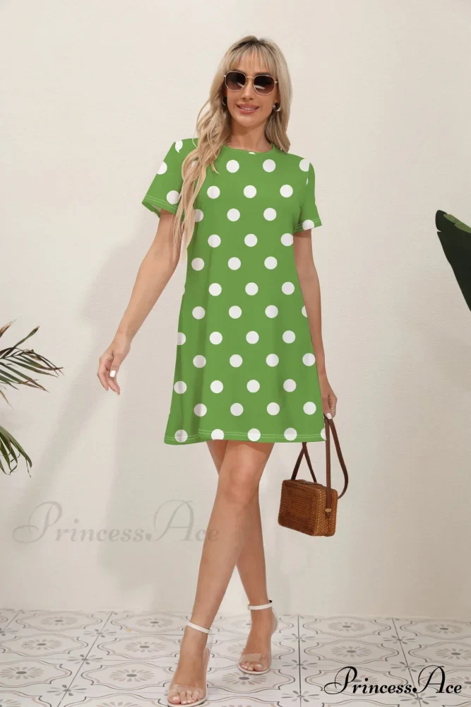 Latest Summer Fashion Floral Pattern Circular Neck Dress - Image 6