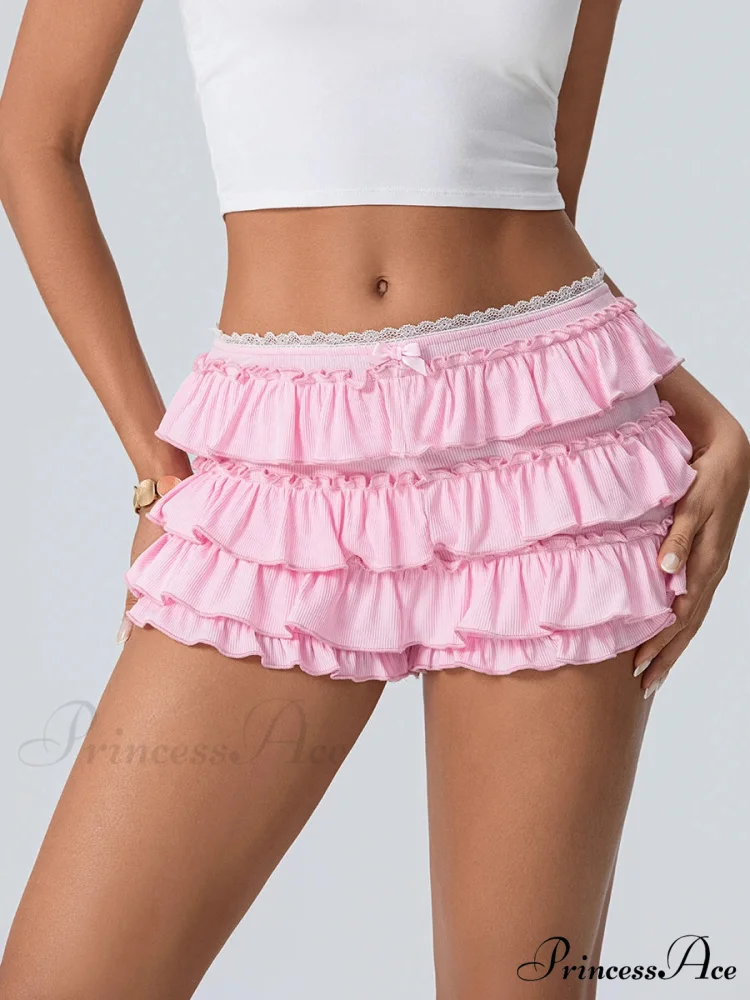 Layered Flounced Stretchy Waist Short - Image 2