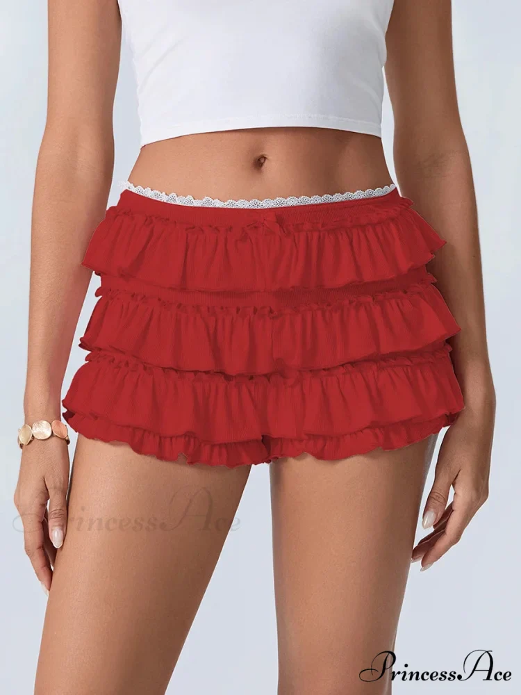 Layered Flounced Stretchy Waist Short - Image 8