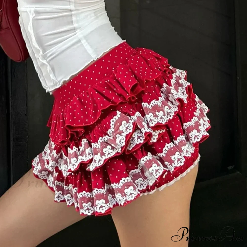 Layered Lace Trim Bloomers Skirt - Image 2