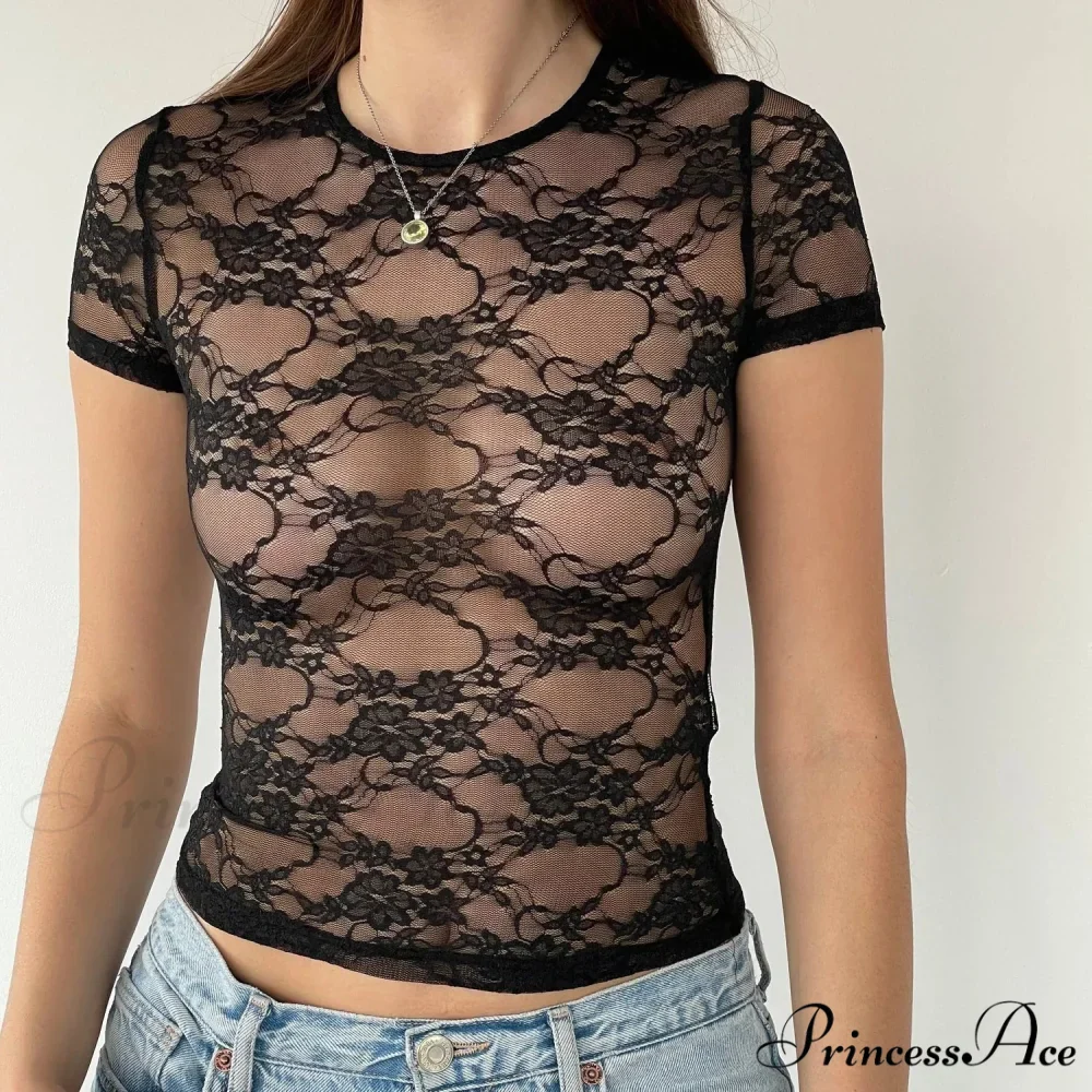 Leopand Mesh Cut Neck Crop Top - Image 4