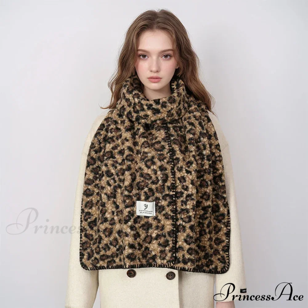Leopard Pattern Cashmere Pashmina Scarf - Image 3