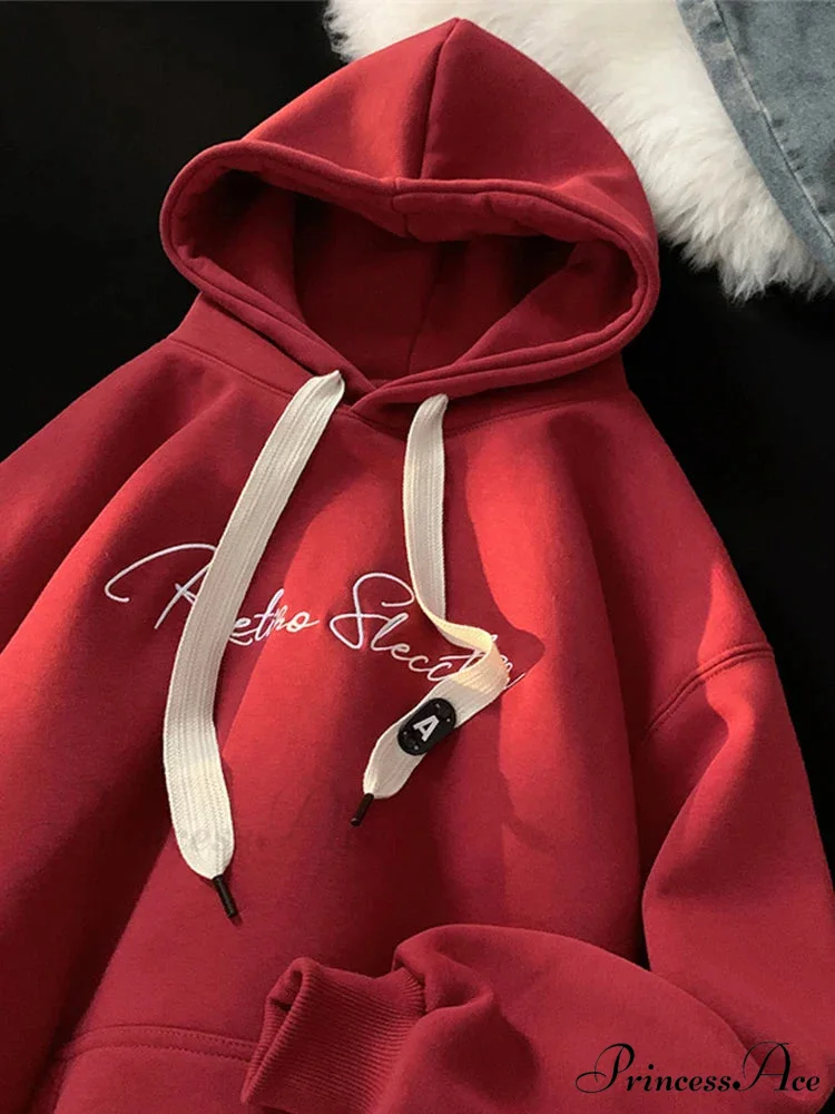 Letter Print Fall Gothic Style Hoodie - Image 10