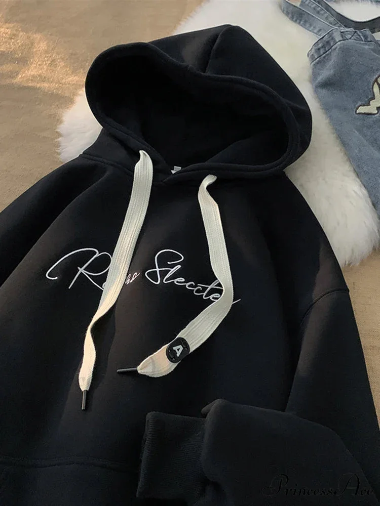 Letter Print Fall Gothic Style Hoodie - Image 7
