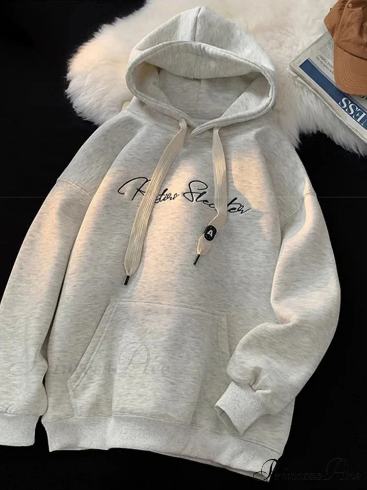 Letter Print Fall Gothic Style Hoodie - Image 8