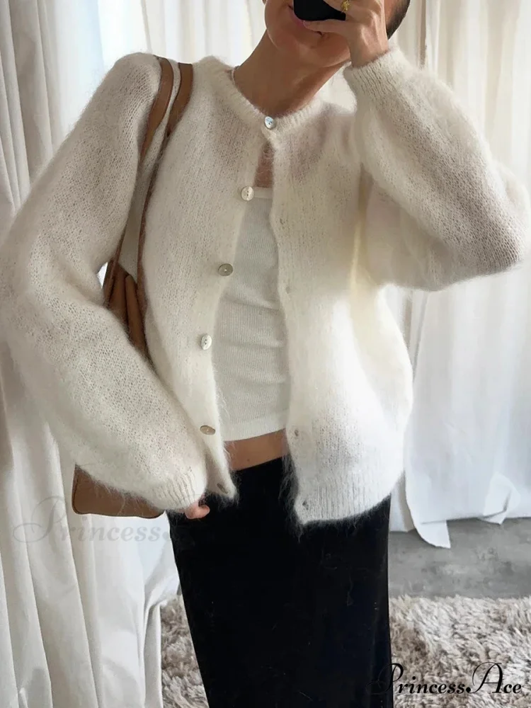 Light Long Sleeve Solid Knit Cardigan - Image 10