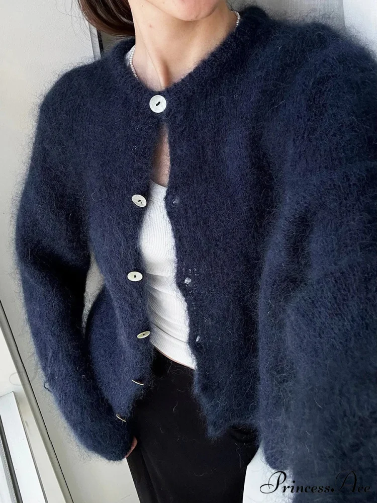 Light Long Sleeve Solid Knit Cardigan - Image 5