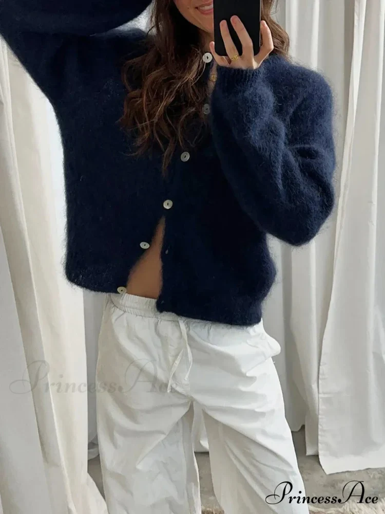 Light Long Sleeve Solid Knit Cardigan - Image 8
