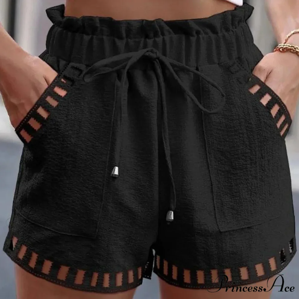 Linen Cotton Hollowed-Out Seaside Short - Image 2