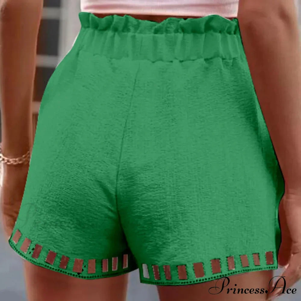 Linen Cotton Hollowed-Out Seaside Short - Image 5