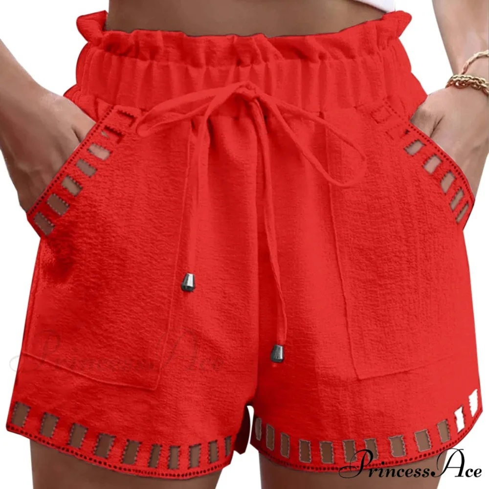 Linen Cotton Hollowed-Out Seaside Short - Image 6