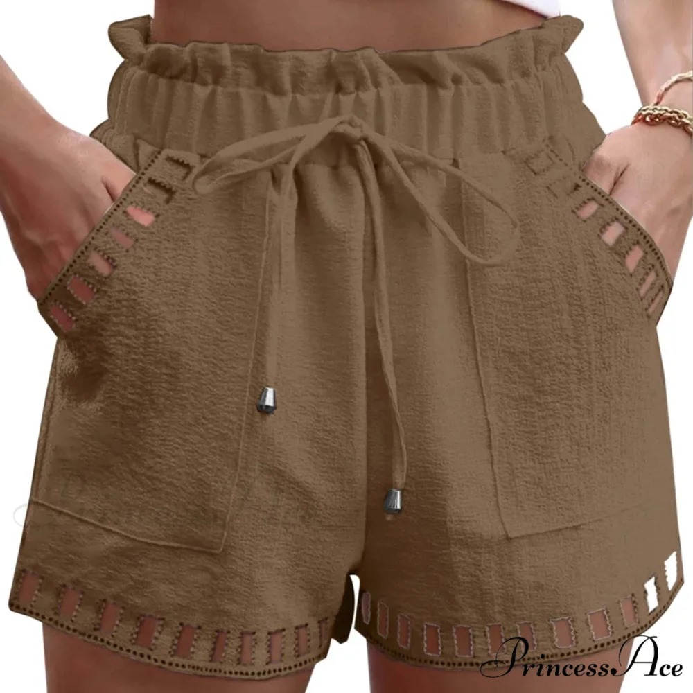 Linen Cotton Hollowed-Out Seaside Short - Image 7