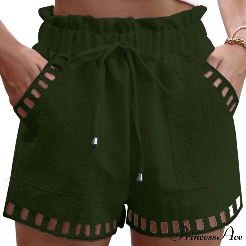 Linen Cotton Hollowed-Out Seaside Short - Image 8