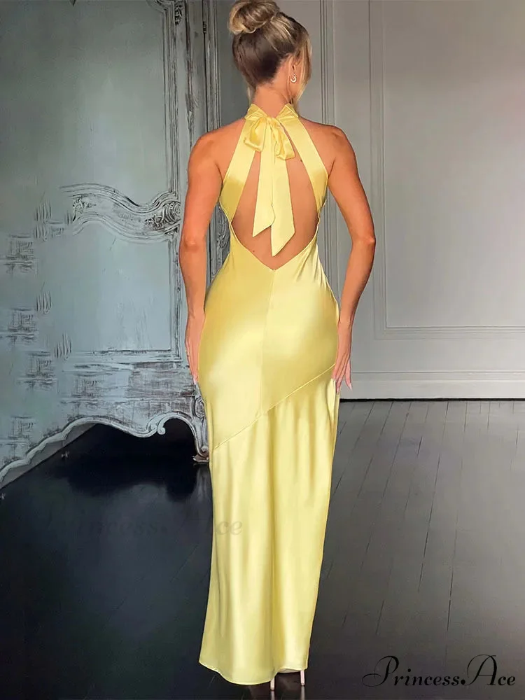 Long Extended Holiday Dress Women Halter - Image 2