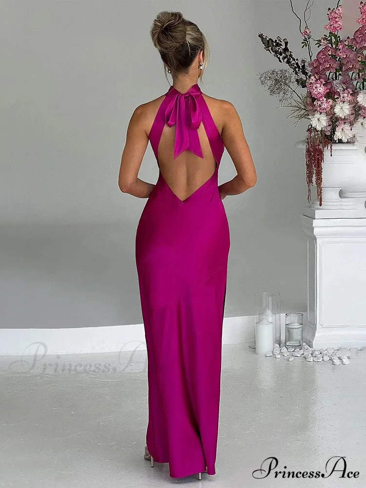 Long Extended Holiday Dress Women Halter - Image 4