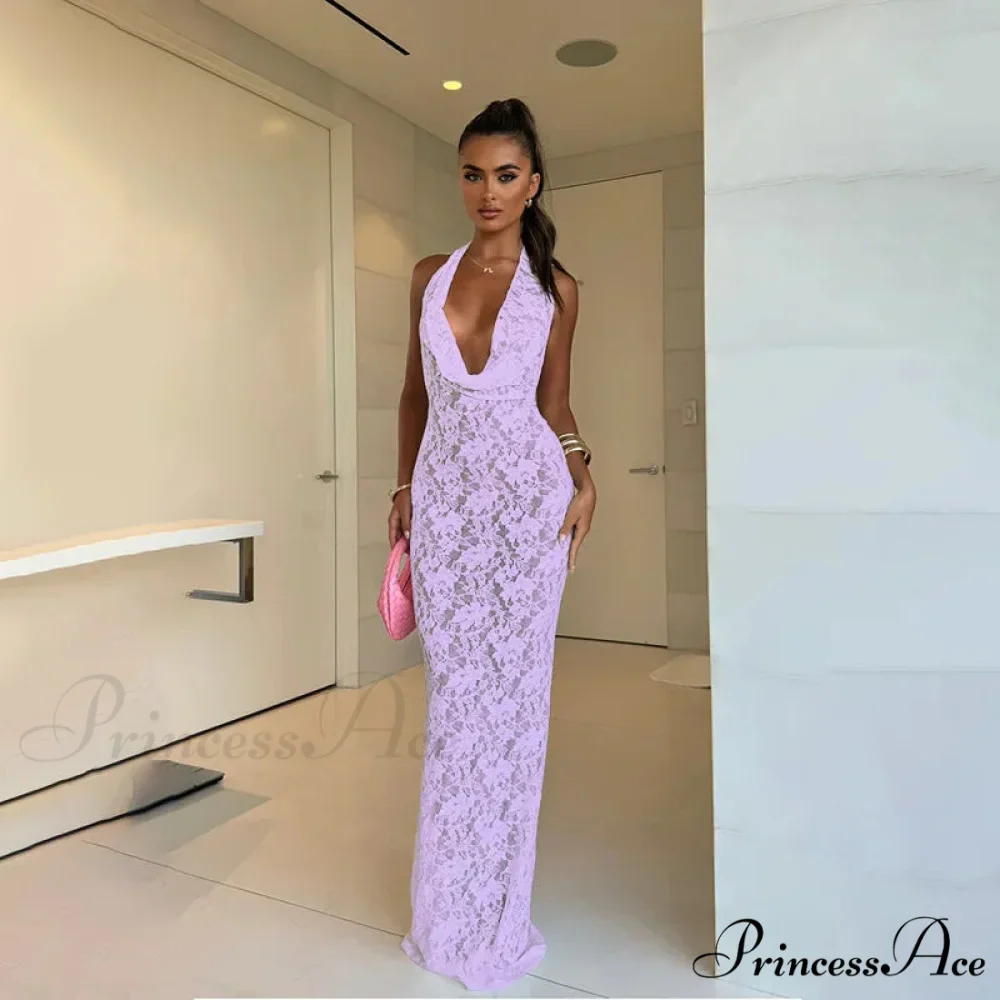 Long Extended Perspective Lace Holiday Dress - Image 5