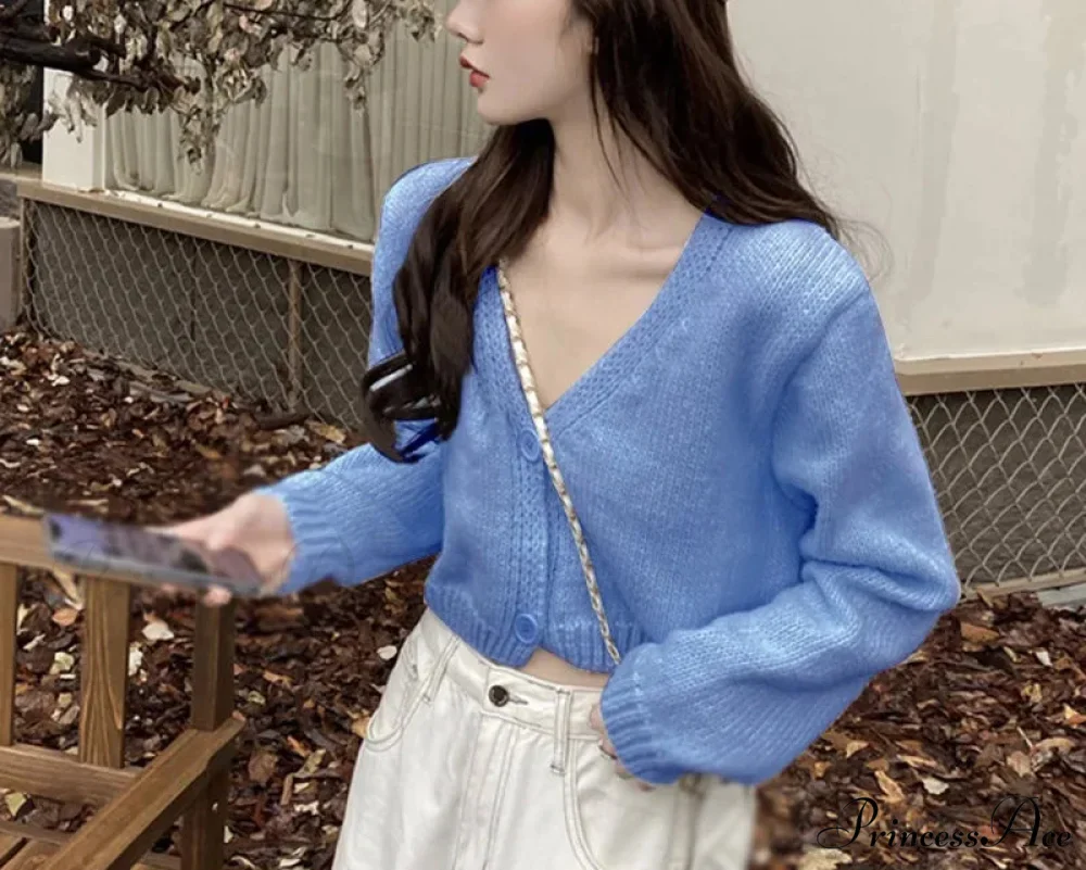 Long Sleeve Slim Short Solid Informal All-Purpose Cardigan - Image 3