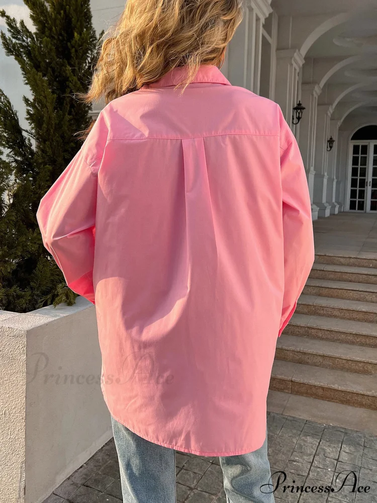 Loose Collared Informal Solid Blouse - Image 3