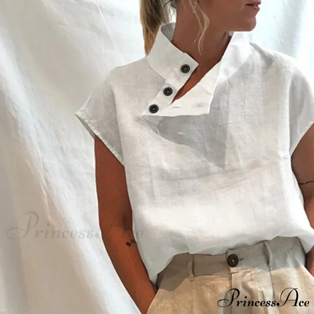 Loose Cotton Ivory Top Warm-weather Top - Image 8