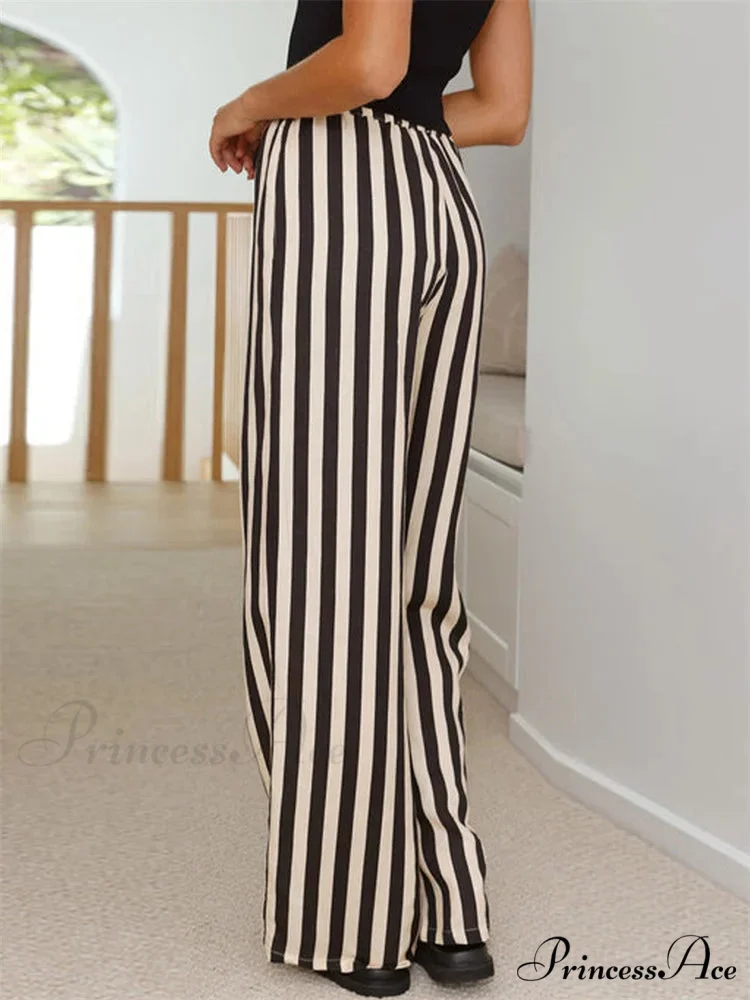 Loose Striped Cinched Wide Leg Summer Pant - Image 5