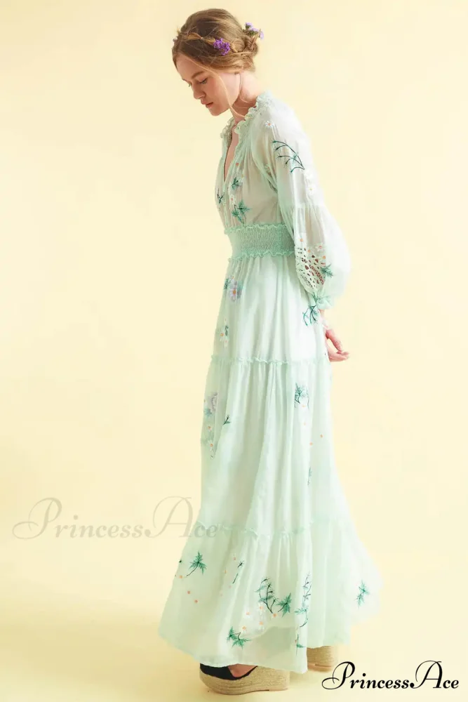 Low-cut Long Sleeve Informal Dress - Image 3