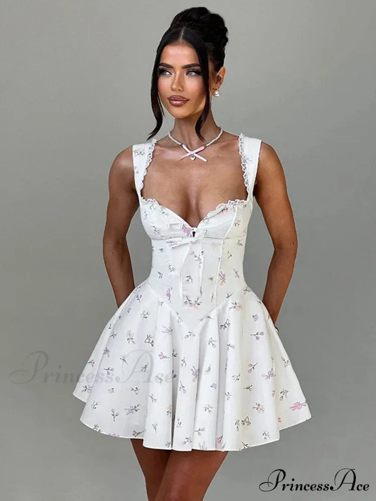 Low-cut Open-Backed Pleated Mini Dress - Image 4