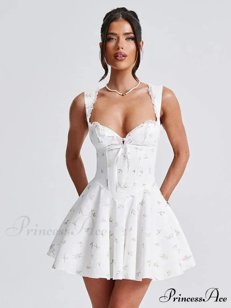Low-cut Open-Backed Pleated Mini Dress - Image 6